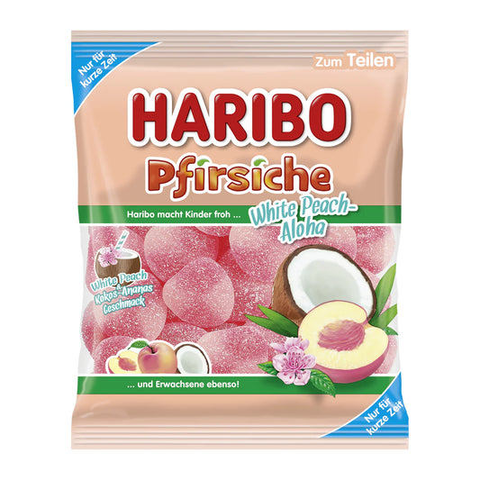 Haribo Coconut White Peach Aloha – 175 g (Imported from Germany)