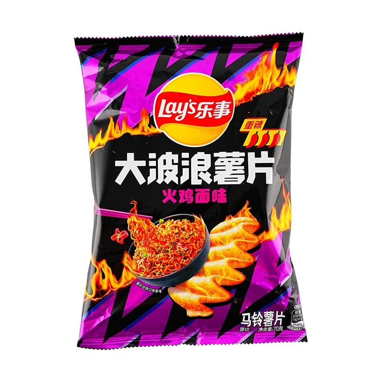 Lay's Big Wave Spicy Buldak Noodles Flavor – 70g (Imported from China)