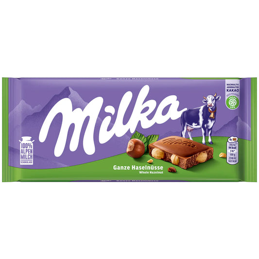 Milka Whole Hazelnut – 95g (Imported from Germany)