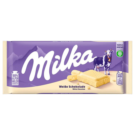 Milka White Chocolate – 90g (Imported from Germany)