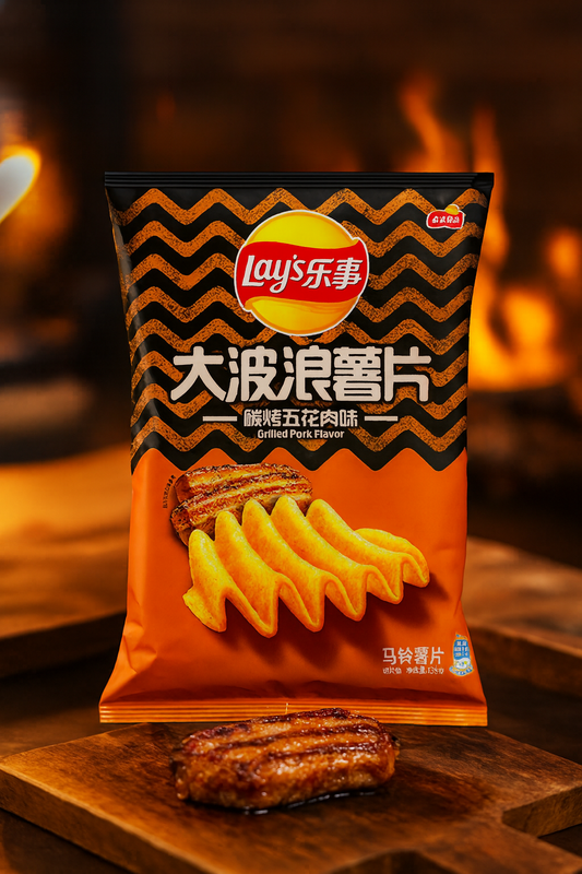 Lay’s Big Wave Charcoal Grilled Pork Belly Flavor Chips – 70g
