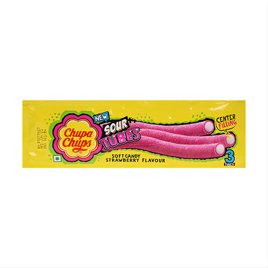Chupa Chups Long Sour Tubes Strawberry Flavor (Imported from India)